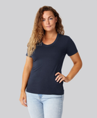 Bambus t-shirt v-hals navy damer