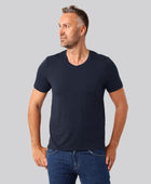 Bambus t-shirt v-hals navy mænd