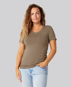 Bambus t-shirt v-hals sand damer