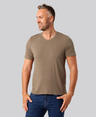 Bambus t-shirt v-hals sand mænd