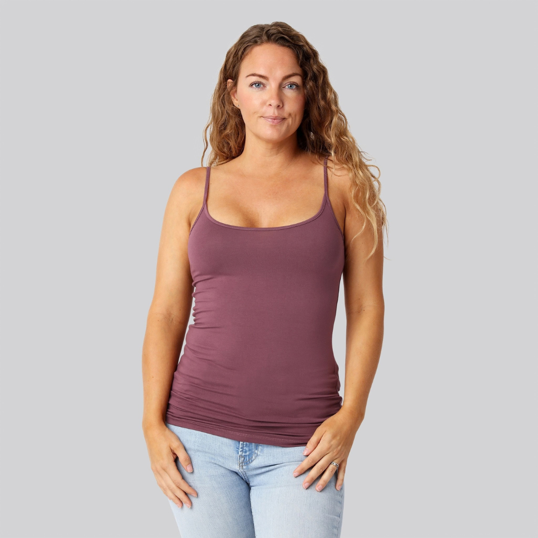 Bambus top m. smal strop rose damer