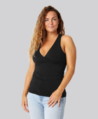 Bambus v-hals top sort damer