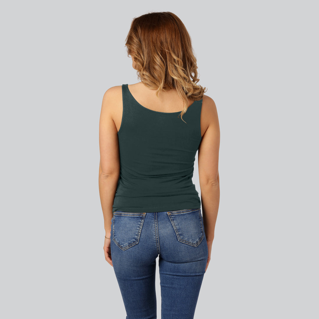 Bambuni top met brede bandjes in groen