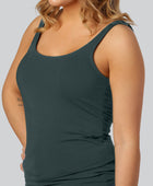 Bambuni top met brede bandjes in groen