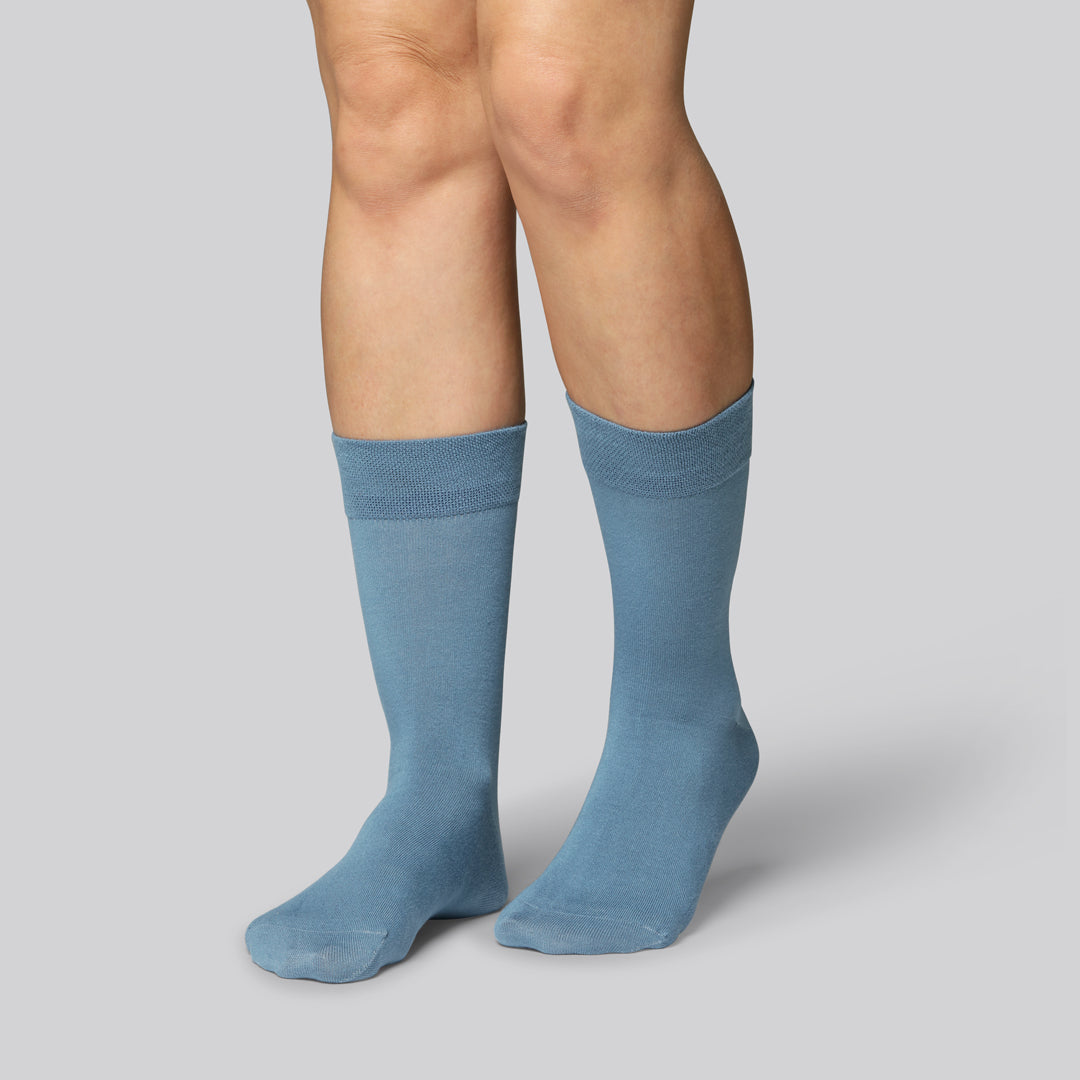 Damessokken van bamboe in petrolkleur