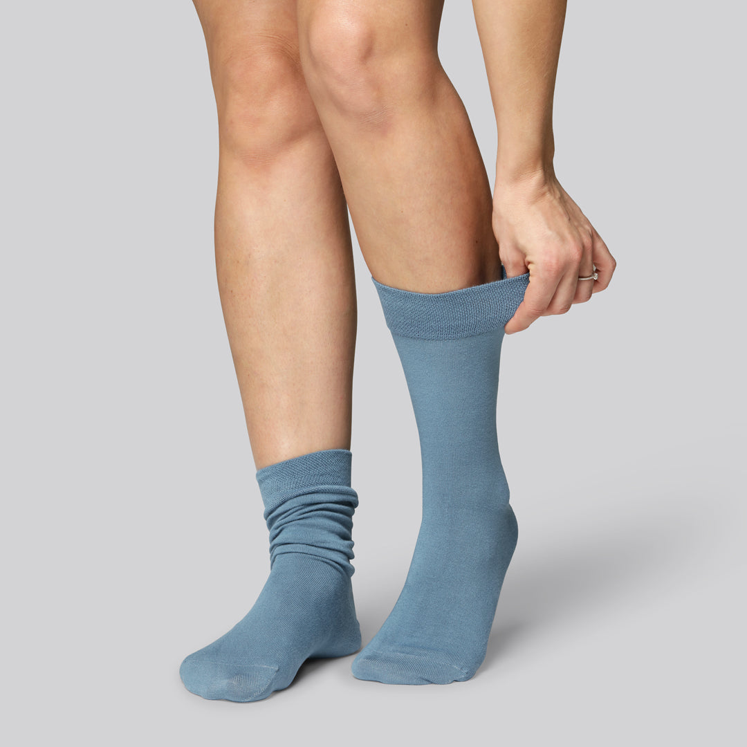 Damessokken van bamboe in petrolkleur