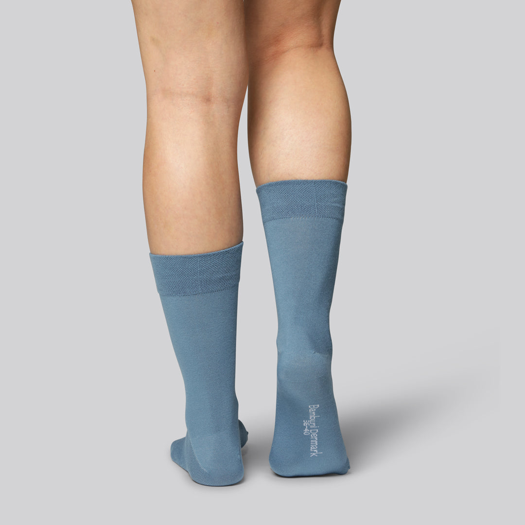 Damessokken van bamboe in petrolkleur