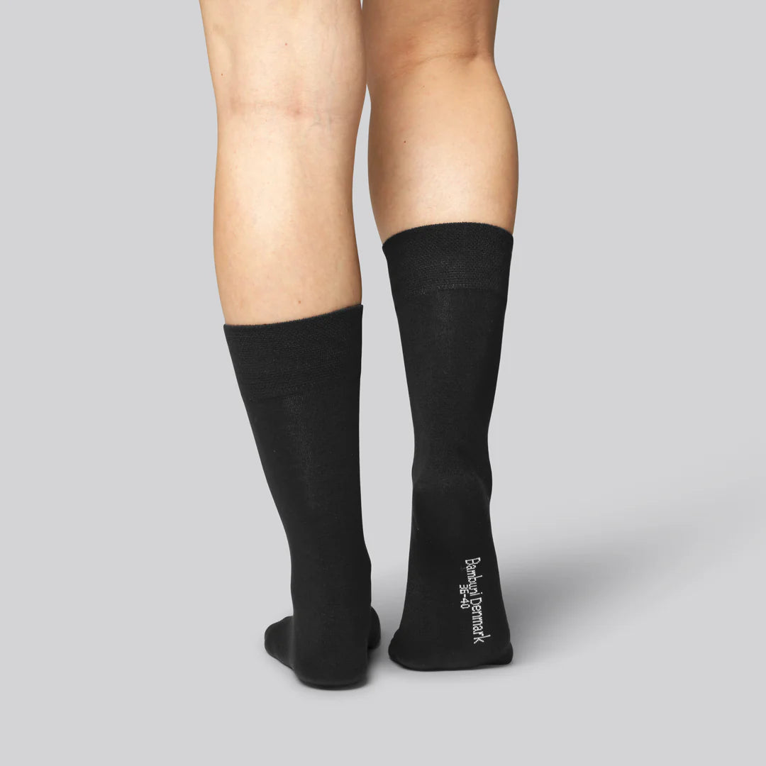 Bamboe sokken in zwart voor dames, 5 stuks