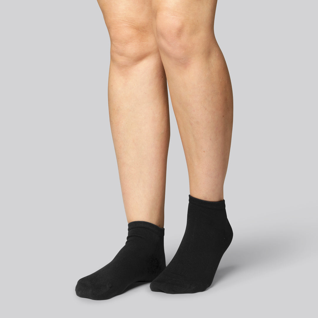 Zwarte bamboe enkelsokken voor dames