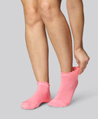 Roze bamboe enkelsokken met golvende ribbels voor dames