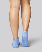 Enkelsokken van bamboe in lichtblauw met golvende ribbels voor dames