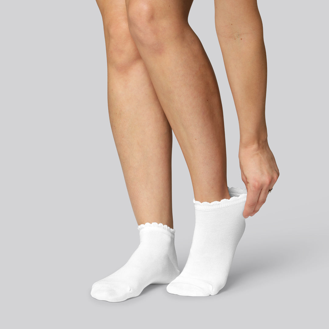 Witte bamboe enkelsokken voor dames