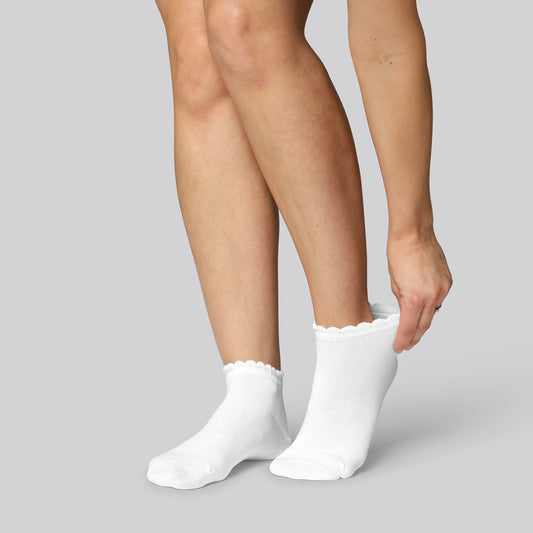 Witte bamboe enkelsokken voor dames