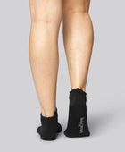 Zwarte bamboe enkelsokken met golvende ribbels voor dames