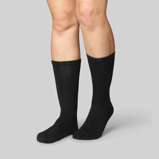 Bamboe sokken zonder elastiek in zwart voor dames, 10 stuks