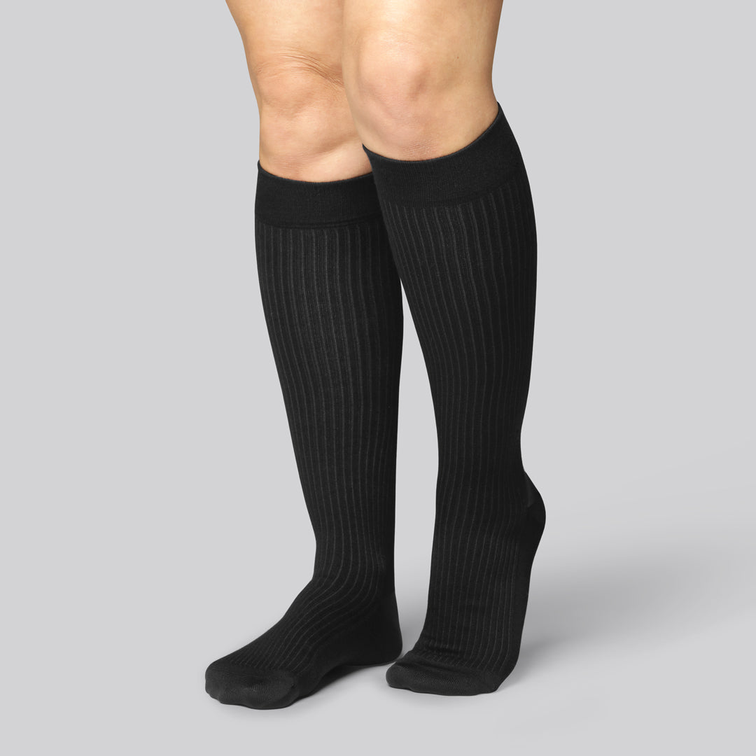 Bamboe compressiekousen in zwart voor dames