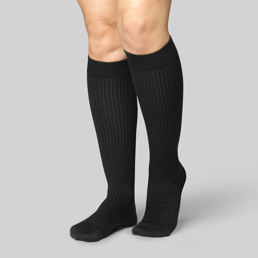 Bamboe compressiekousen in zwart voor dames