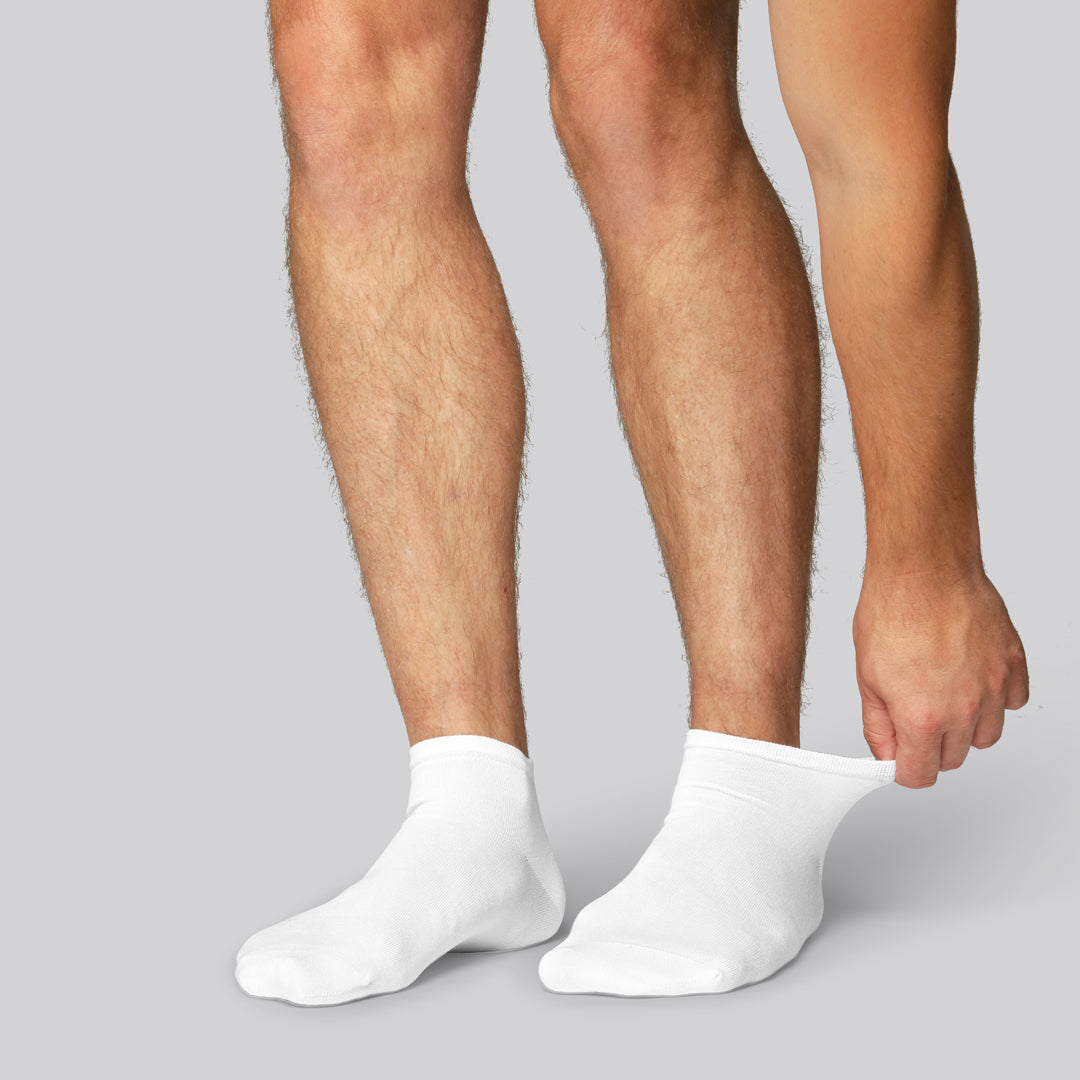 Witte bamboe enkelsokken voor heren