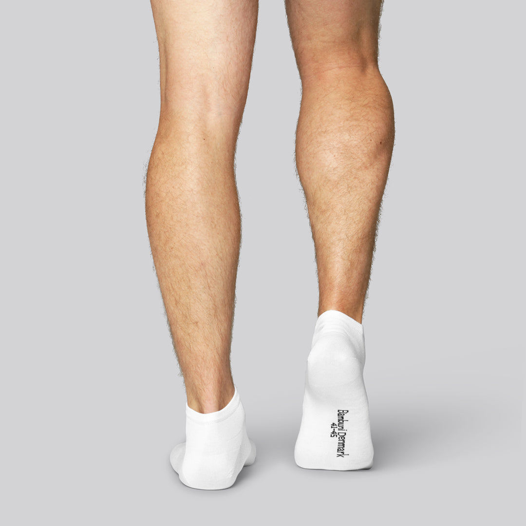 Witte bamboe enkelsokken voor heren
