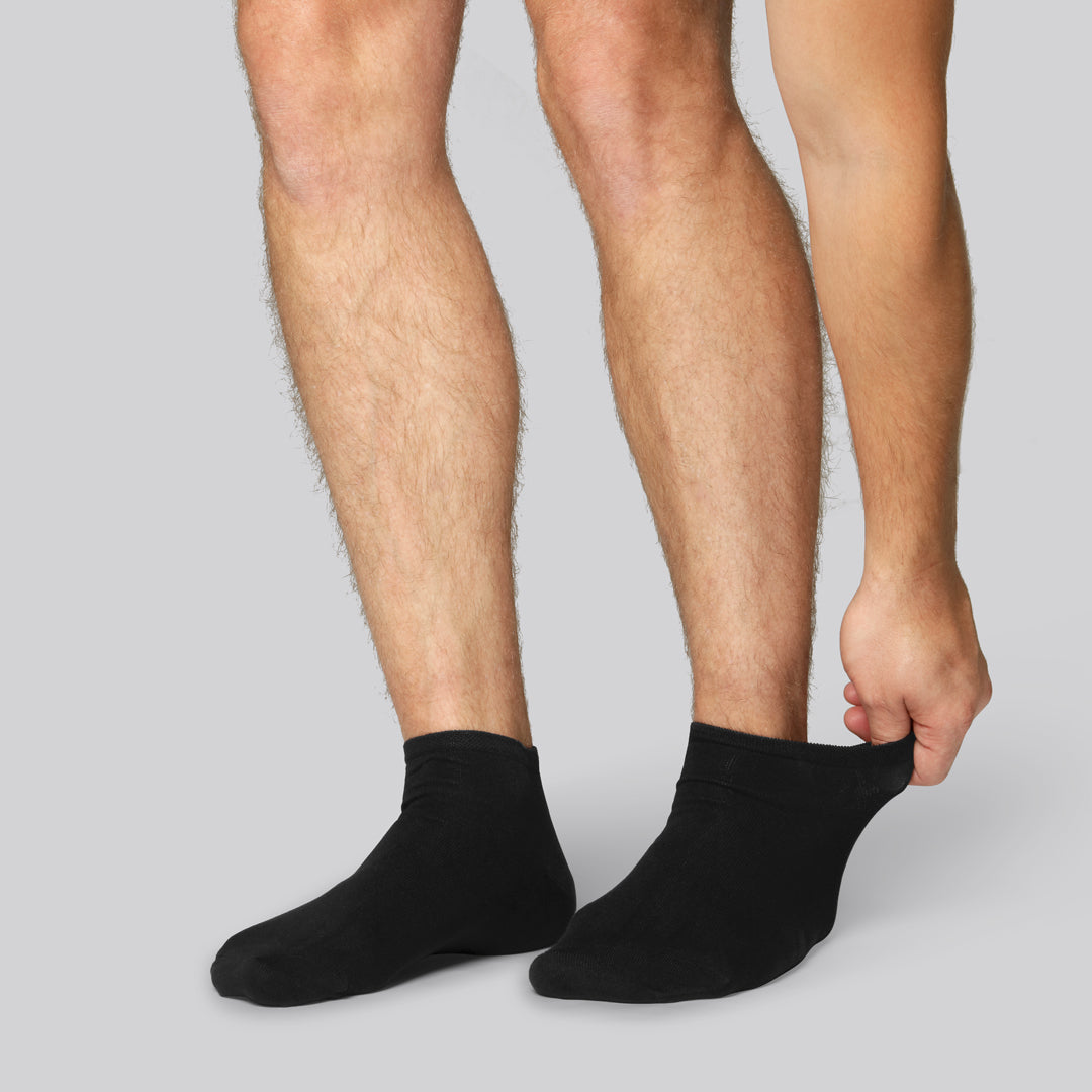 Zwarte bamboe enkelsokken voor heren
