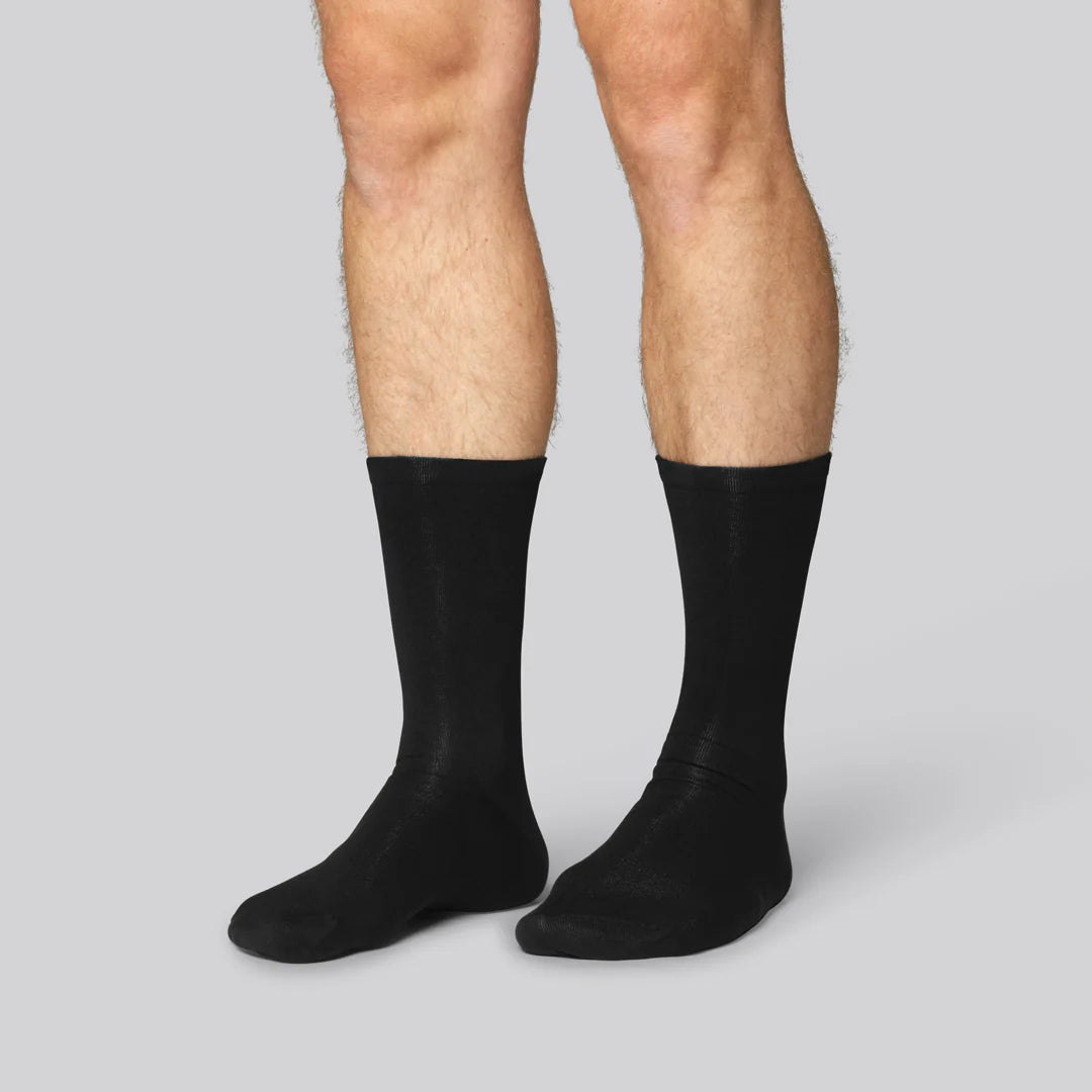 Bamboe sokken zonder elastiek in zwart voor heren, verpakking van 20 stuks.