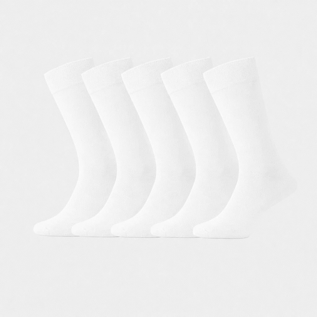 Bambus strømper i hvid til mænd 5-pak