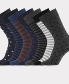 Bamboe sokken, 7 paar met patroon, voor mannen