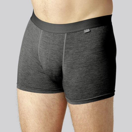 Bamboe slip in antracietgrijs met antracietgrijs elastiek voor heren