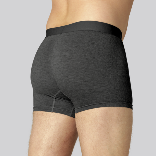 Bamboe slip in antracietgrijs met antracietgrijs elastiek voor heren