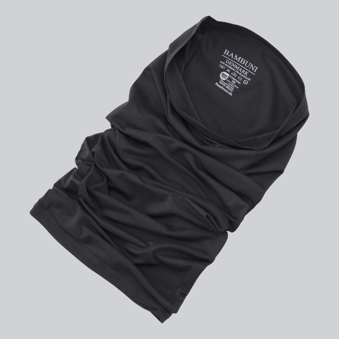 Nekwarmer van bamboe in zwart