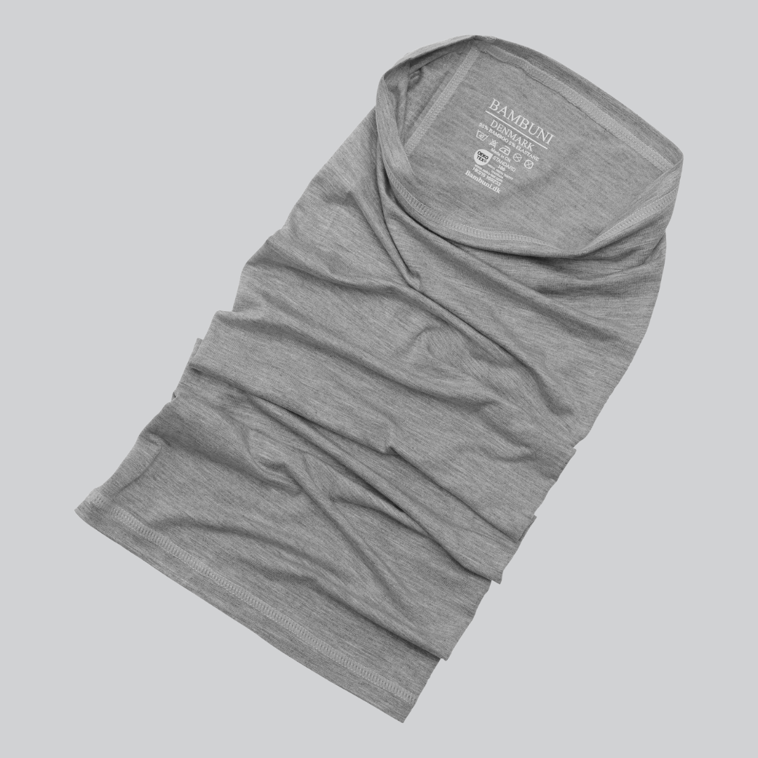 Bamboe nekwarmer in lichtgrijs