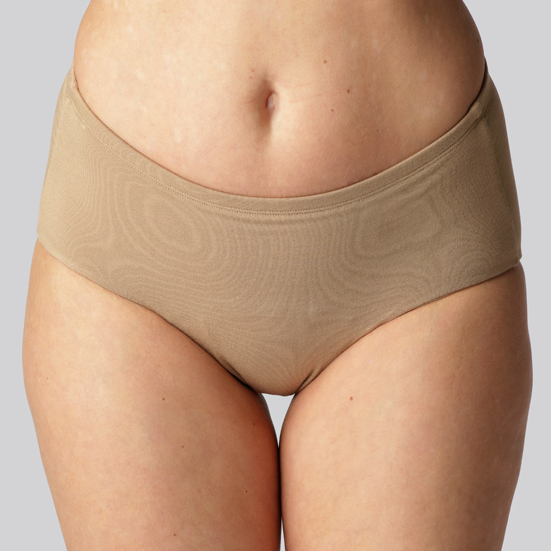 Bamboe incontinentiebroekjes in zandkleur voor vrouwen