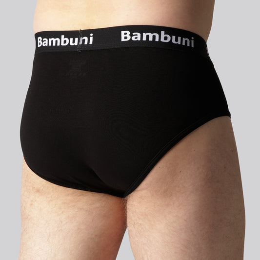 Bamboe slip in zwart voor heren