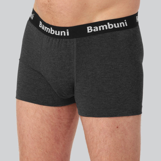 Bamboe onderbroek met membraan in antracietgrijs voor heren