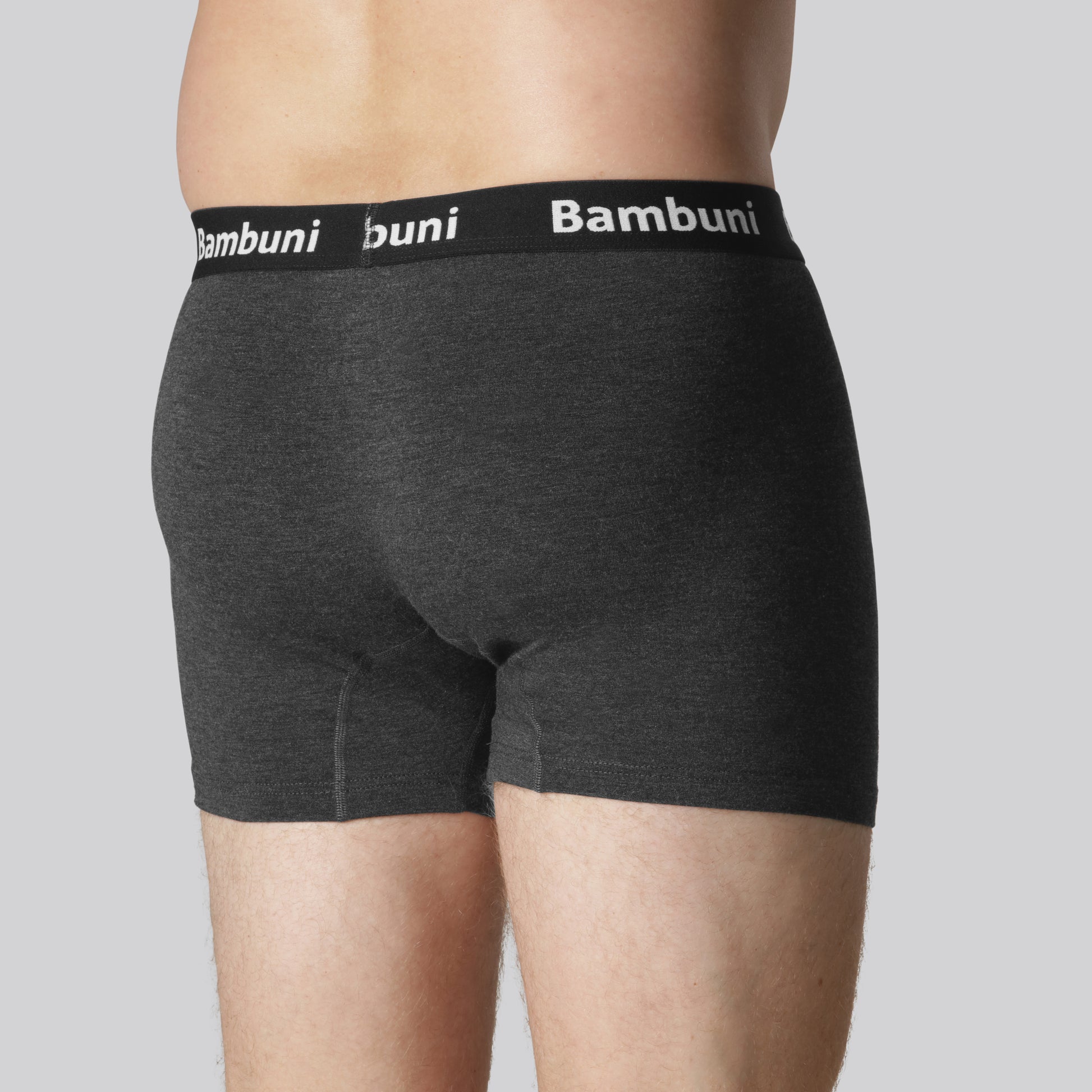 Bamboe onderbroek met membraan in antracietgrijs voor heren
