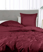 Bamboe beddengoed in bordeauxrood