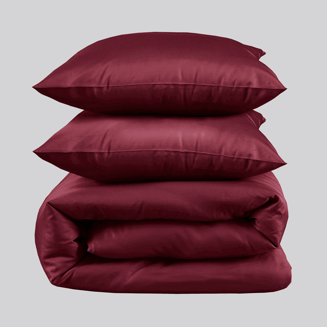 Bamboe beddengoed in bordeauxrood van Bambuni