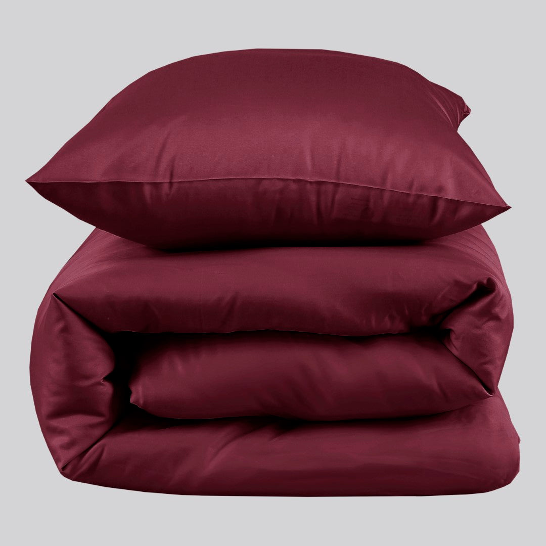 Bamboe beddengoed in bordeauxrood