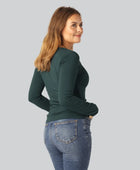 Bamboe T-shirt met lange mouwen in groen voor dames