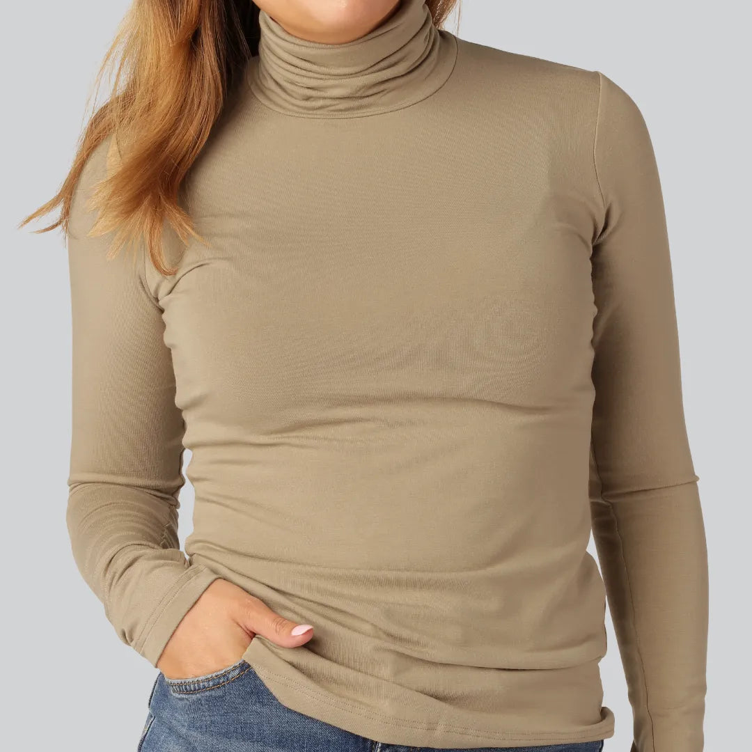 Bamboe coltrui in zandkleur voor dames