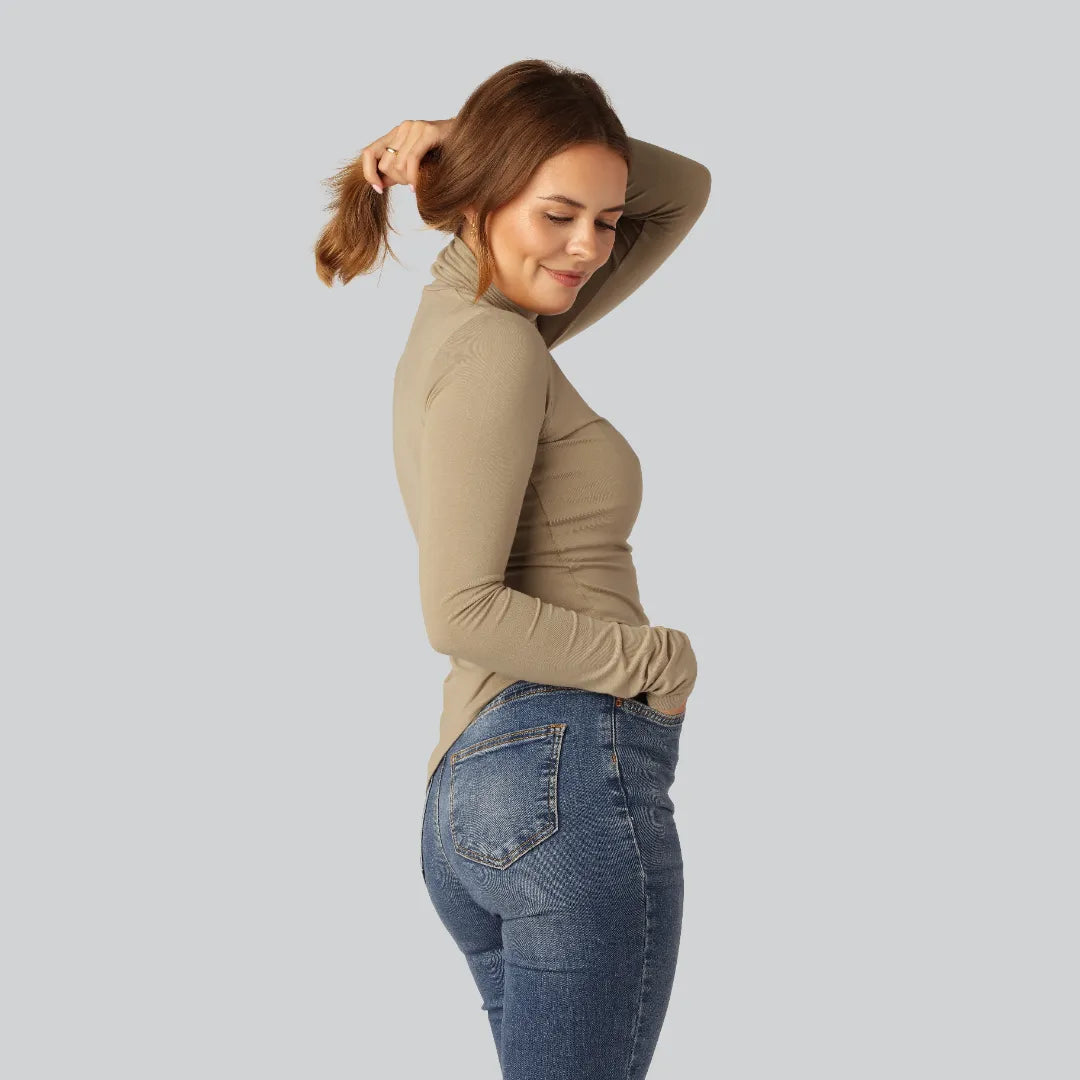 Bamboe coltrui in zandkleur voor dames