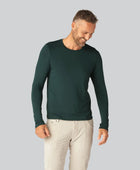 Bamboe T-shirt met lange mouwen in groen voor heren