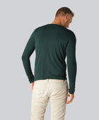 Bamboe T-shirt met lange mouwen in groen voor heren