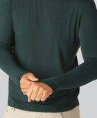 Bamboe T-shirt met lange mouwen in groen voor heren