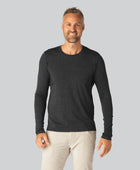 Bamboe T-shirt met lange mouwen in antracietgrijs voor heren