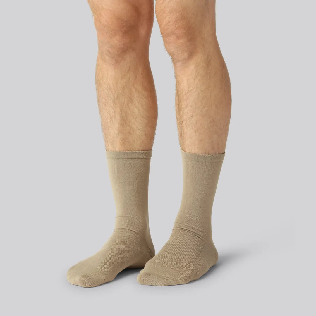 Bamboe sokken zonder elastiek in beige voor heren