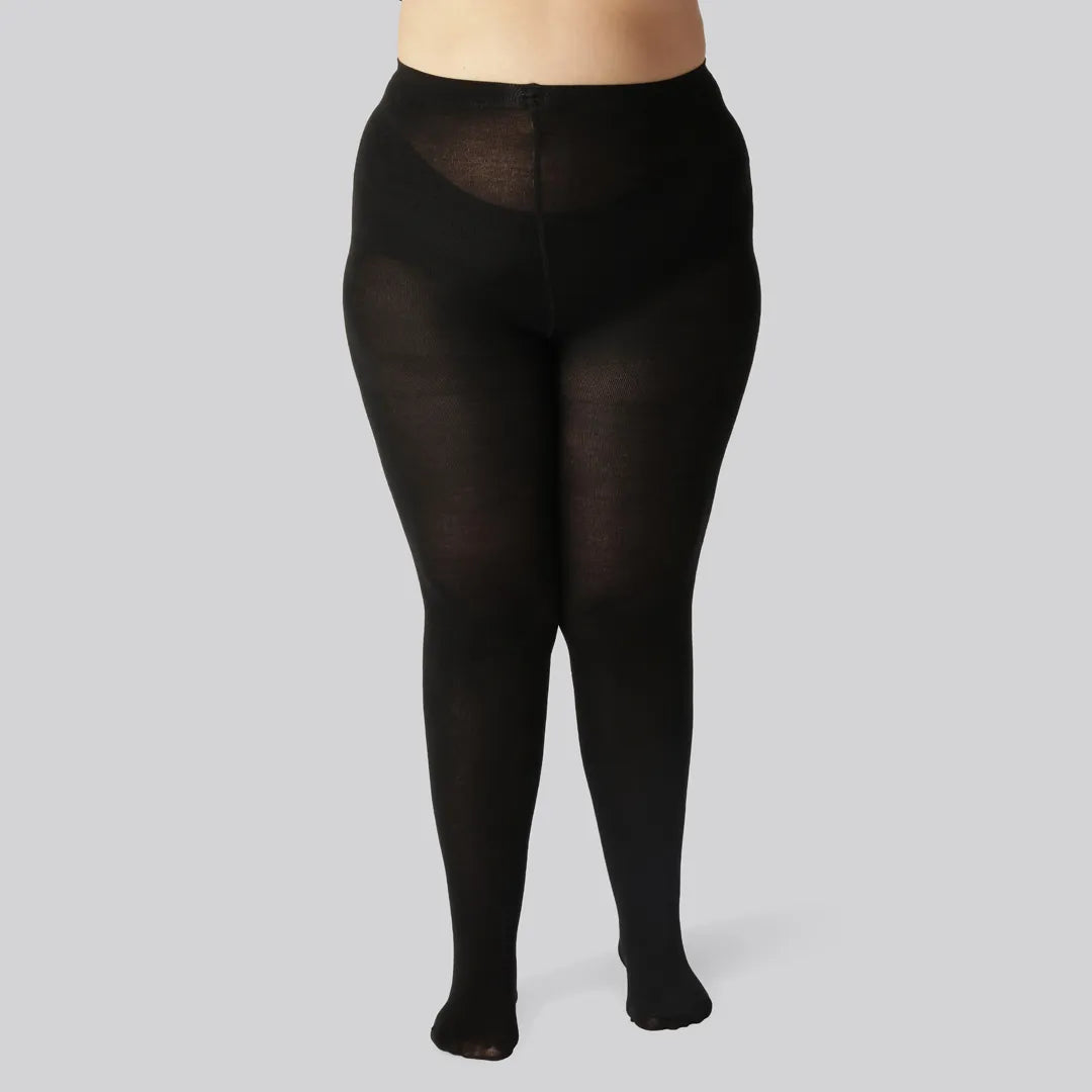 Zwarte bamboe panty voor dames