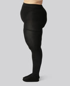 Zwarte bamboe panty met binnenvoering voor dames