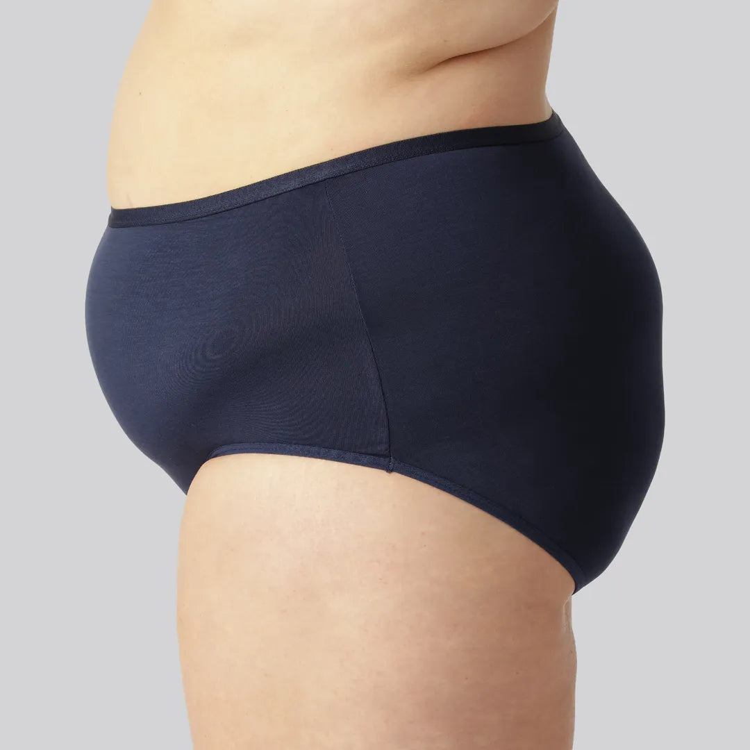 Maxi slip van bamboe in marineblauw