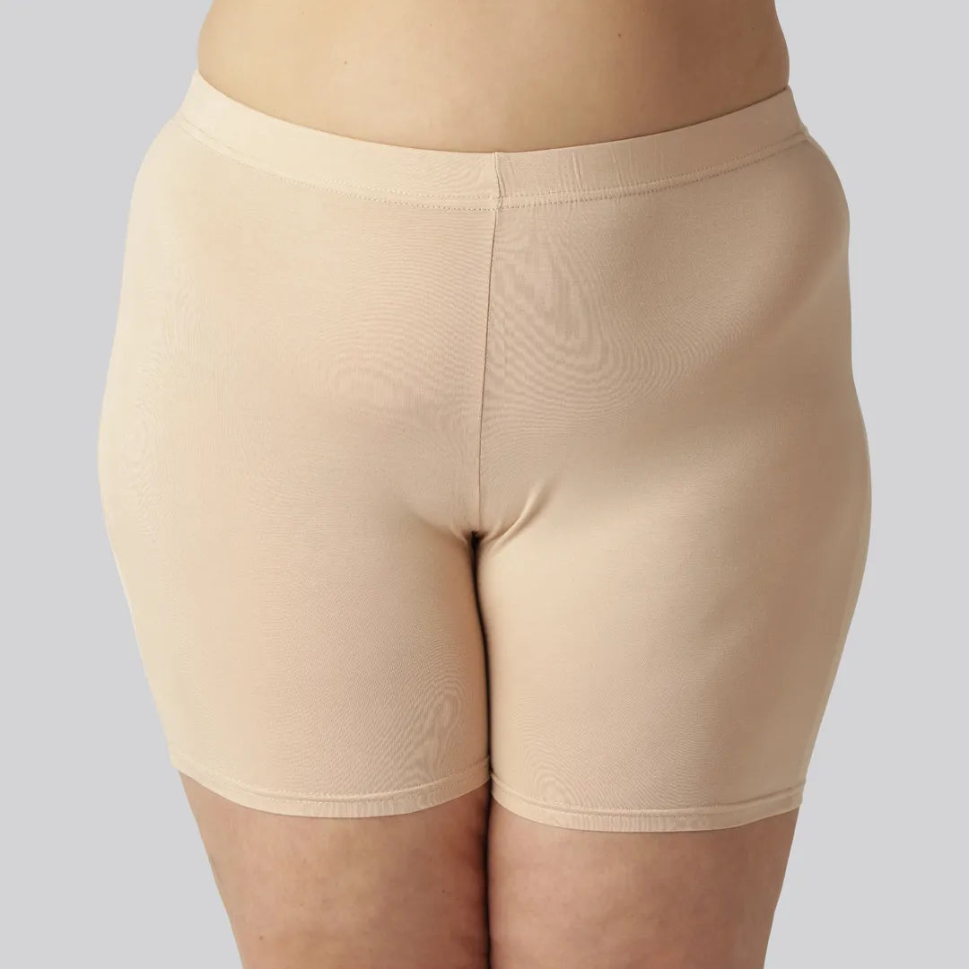 Beige bamboe shorts voor dames van Bambuni
